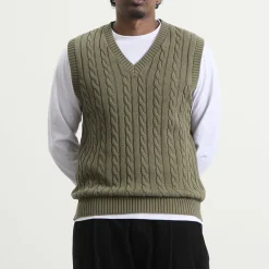 Beams Plus Cable Knit Vest