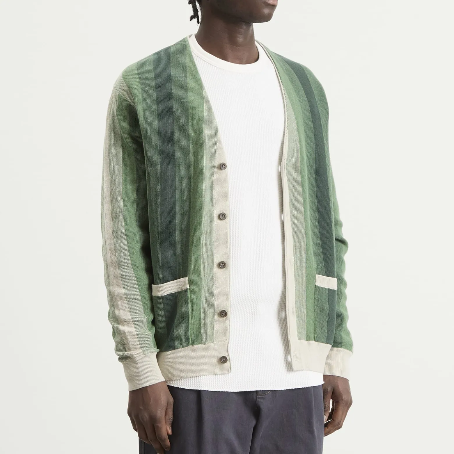 Beams Plus Multi Stripe Cardigan