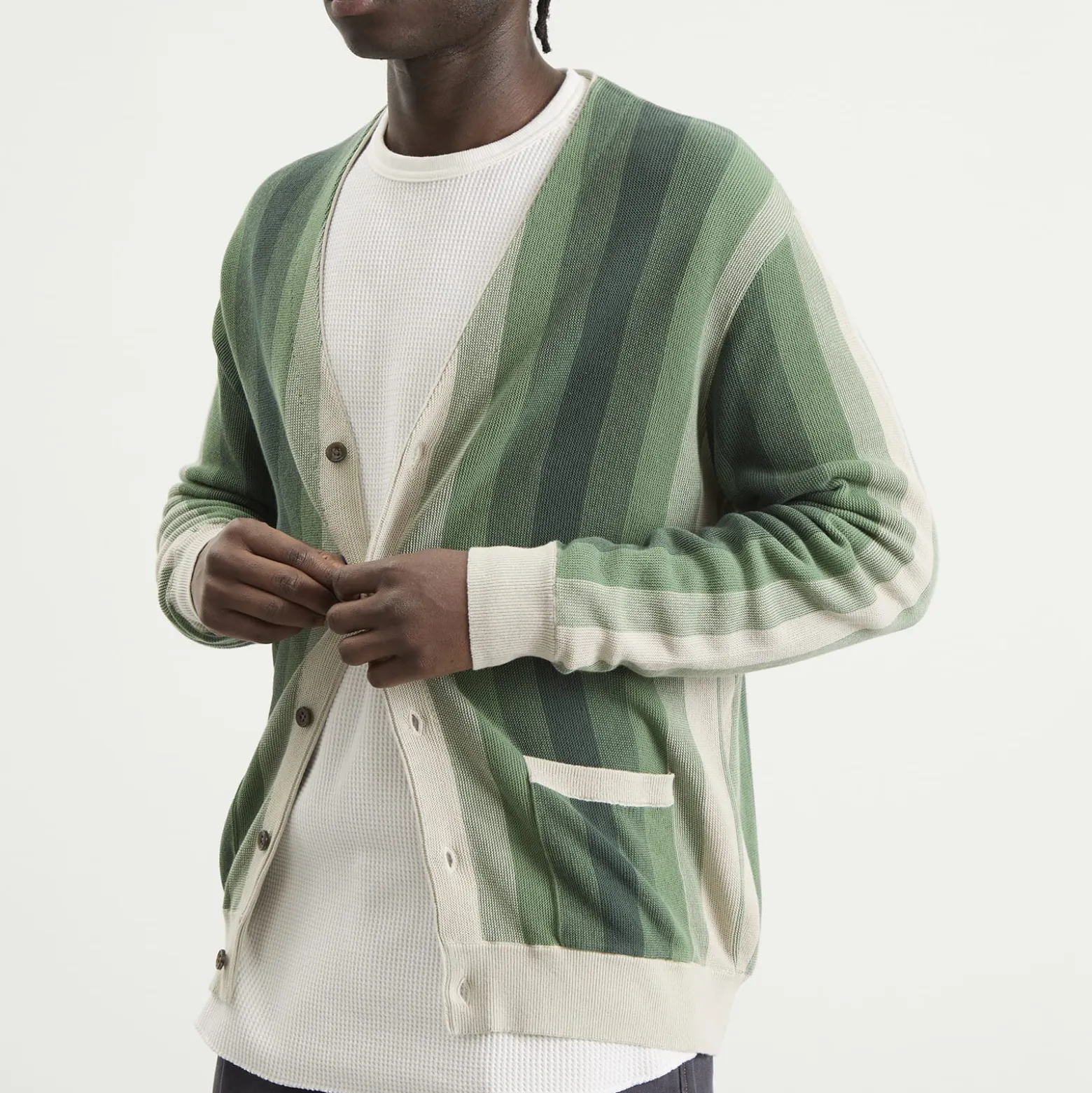 Beams Plus Multi Stripe Cardigan