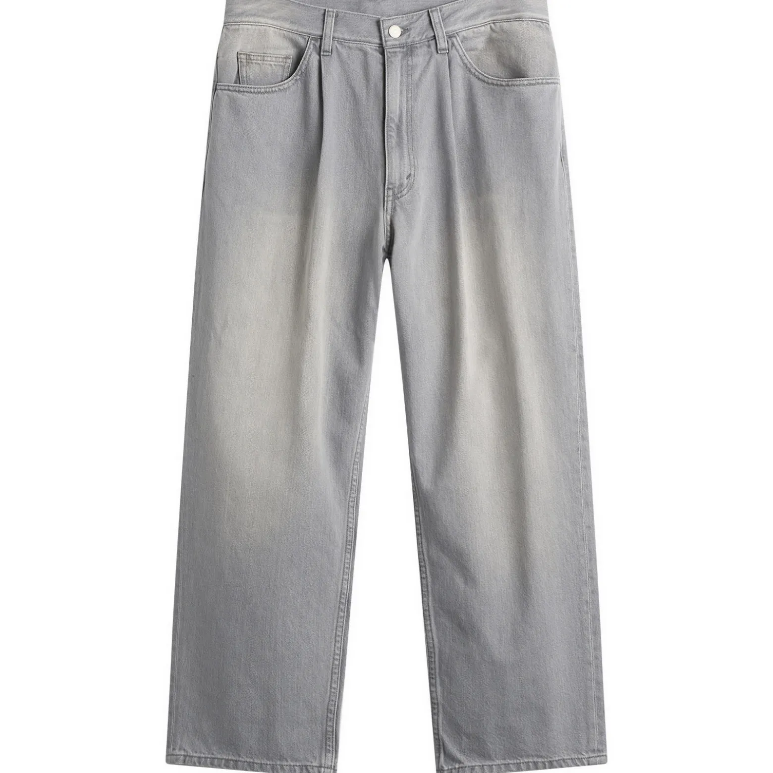 BEAMS Wide Pleated Taper Denim Jeans