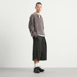 Bound Acid Wash Half Zip Pullover