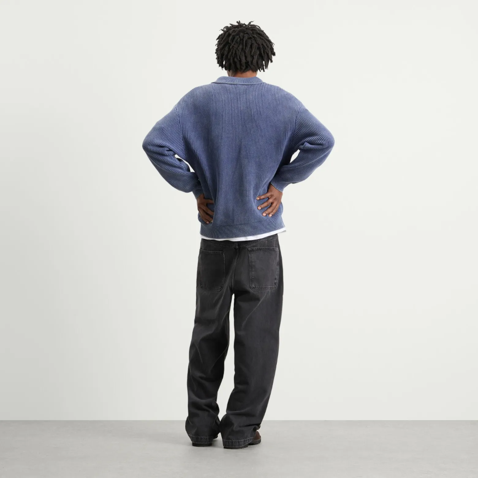 Bound Acid Wash Half Zip Pullover