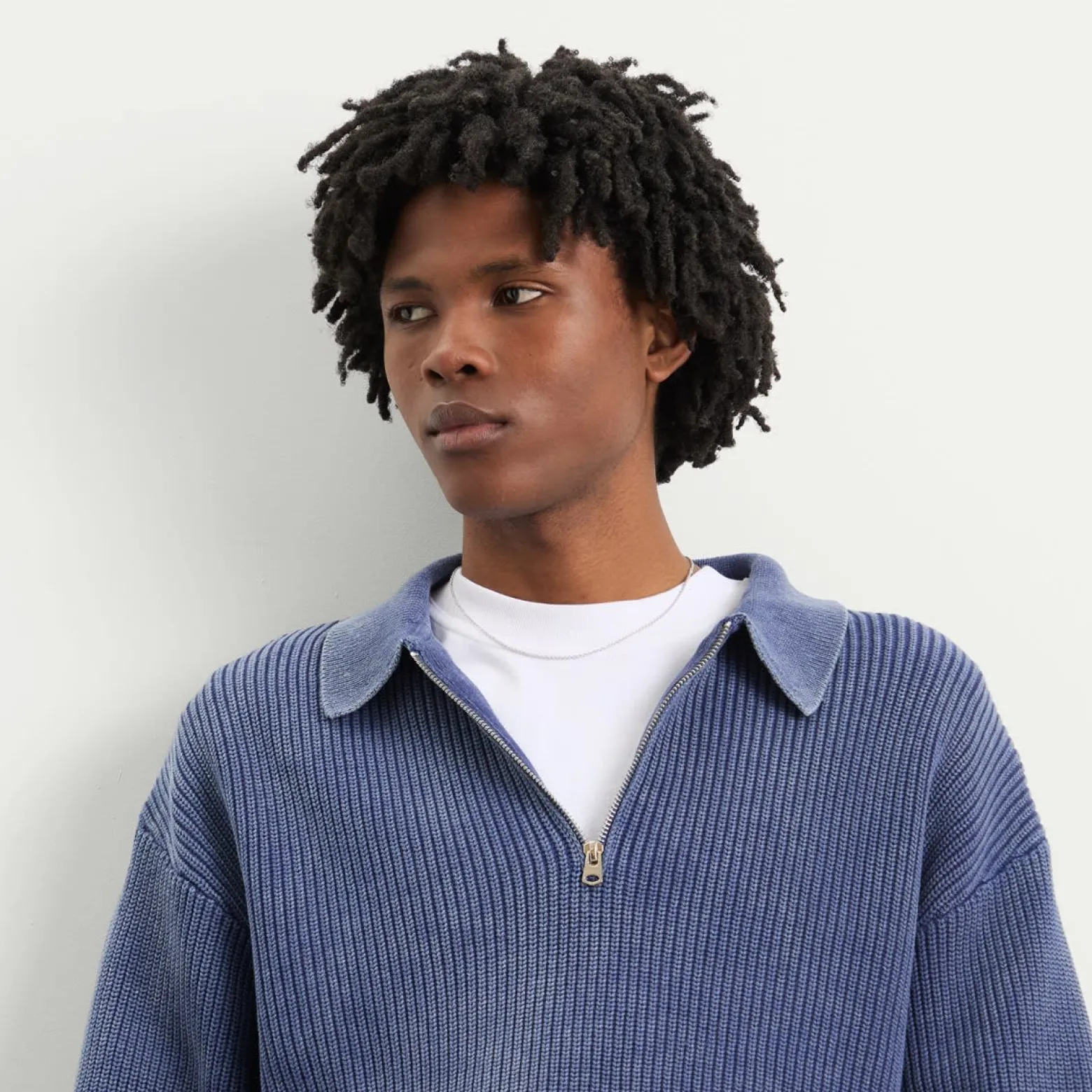 Bound Acid Wash Half Zip Pullover