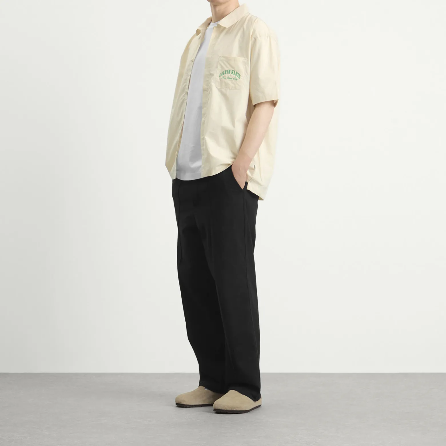 Calvin Klein Heritage Crest Cotton Poplin Short Sleeve Shirt
