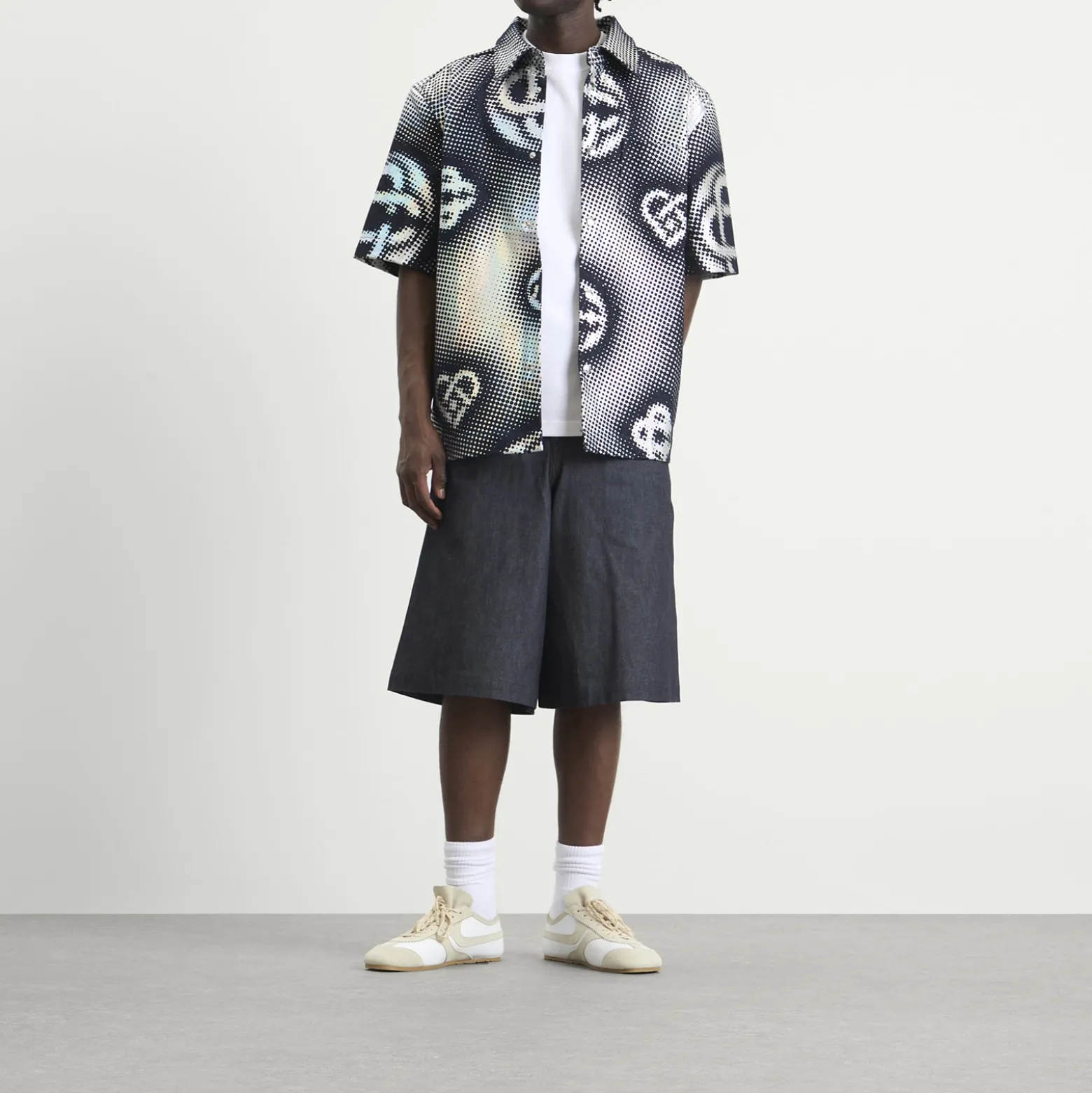Casablanca Pearlescent Monogram Denim Shirt