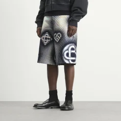 Casablanca Pearlescent Monogram Denim Shorts