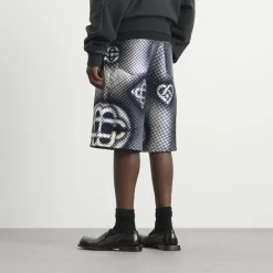 Casablanca Pearlescent Monogram Denim Shorts