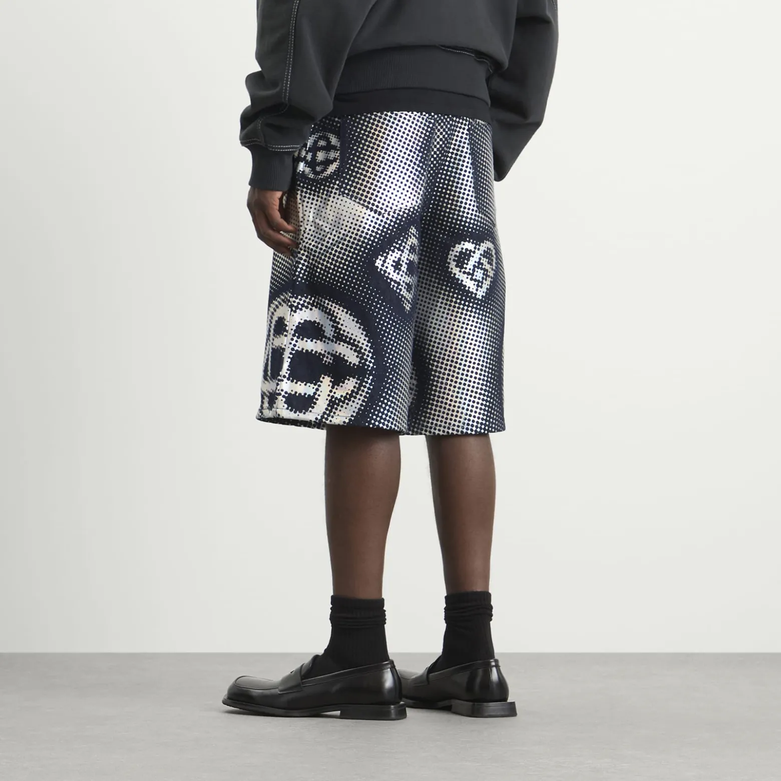 Casablanca Pearlescent Monogram Denim Shorts