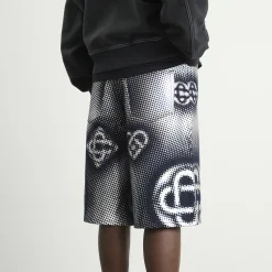 Casablanca Pearlescent Monogram Denim Shorts