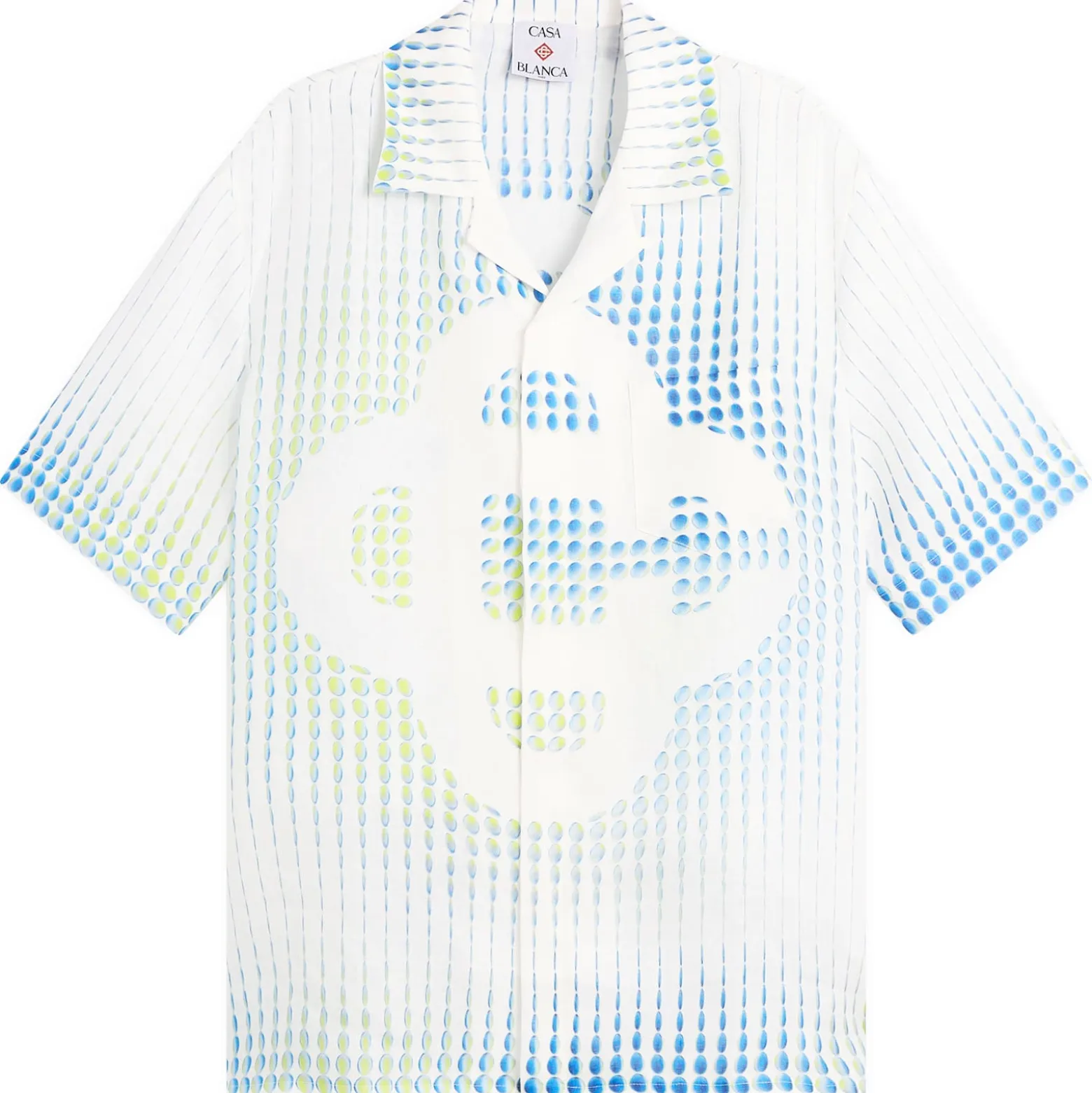 Casablanca Pills Cuban Collar Linen Short Sleeve Shirt