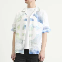 Casablanca Pills Cuban Collar Linen Short Sleeve Shirt