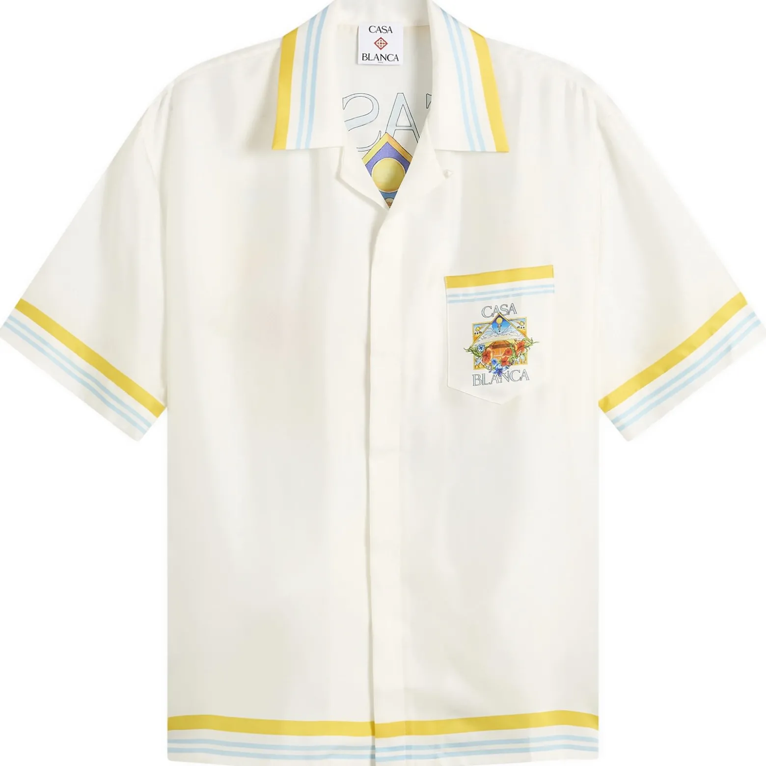 Casablanca Tennis Landscape Cuban Collar Shirt