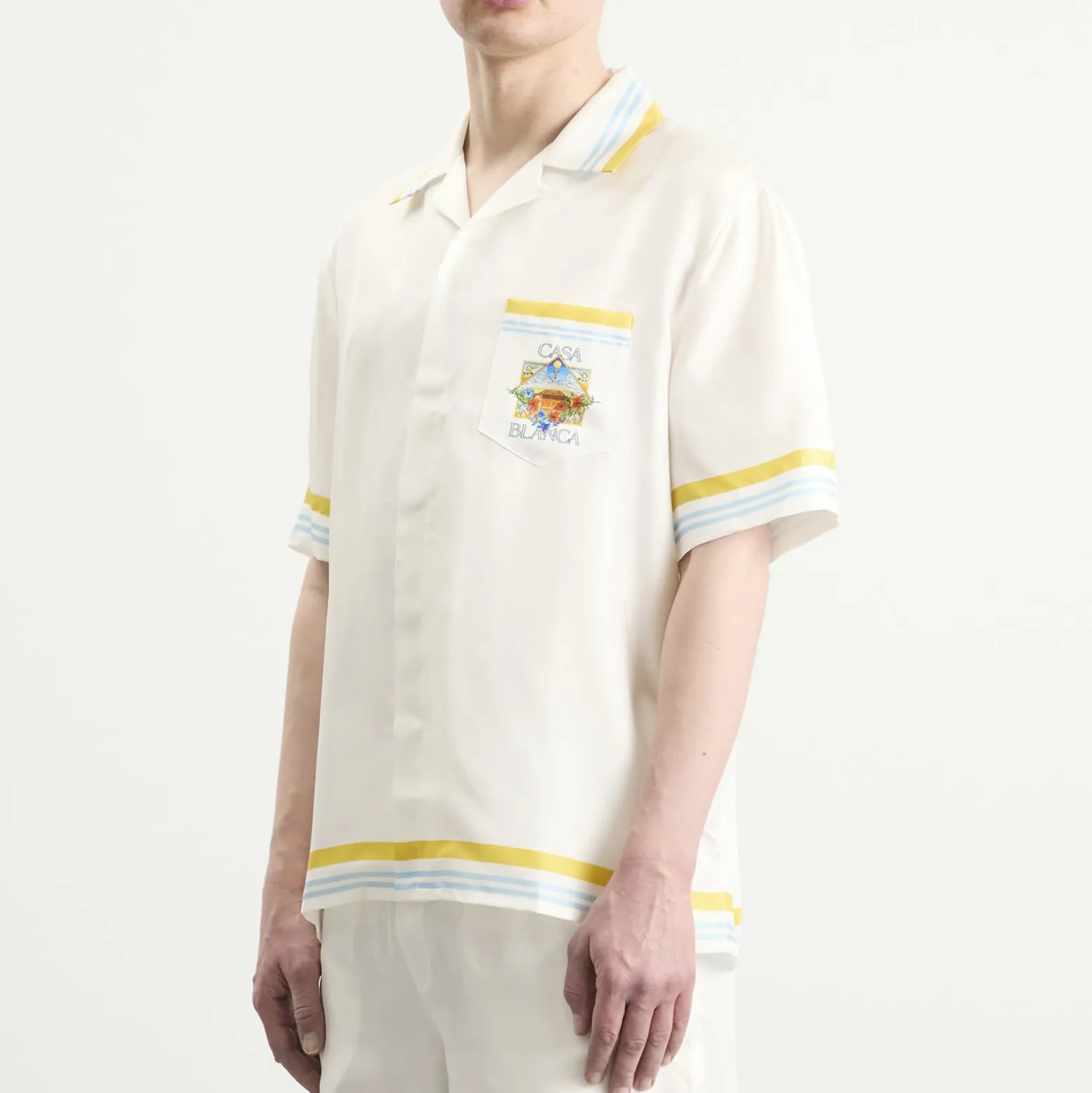 Casablanca Tennis Landscape Cuban Collar Shirt