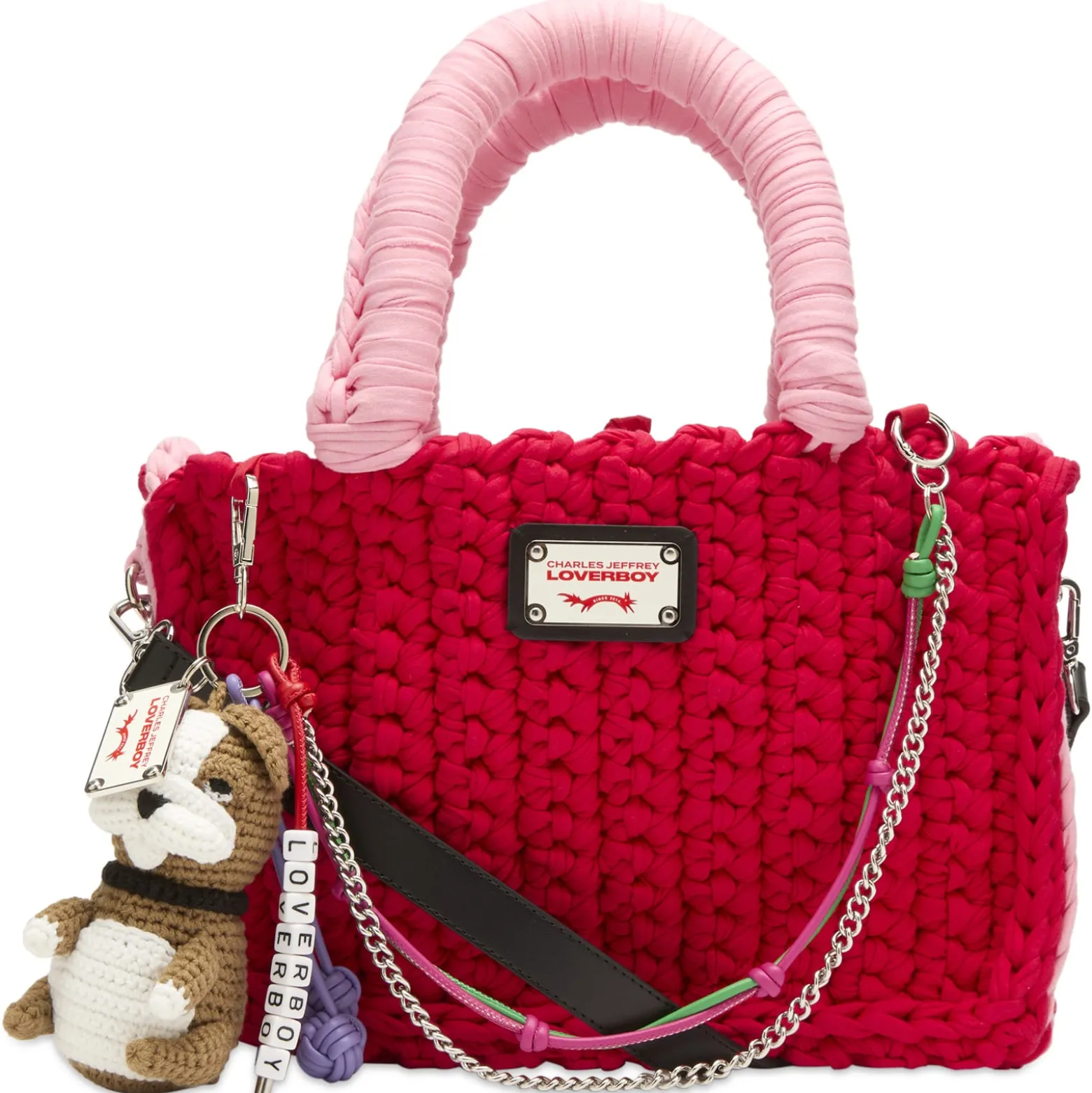 Charles Jeffrey Loverboy Bulldog Charm Bucket Bag