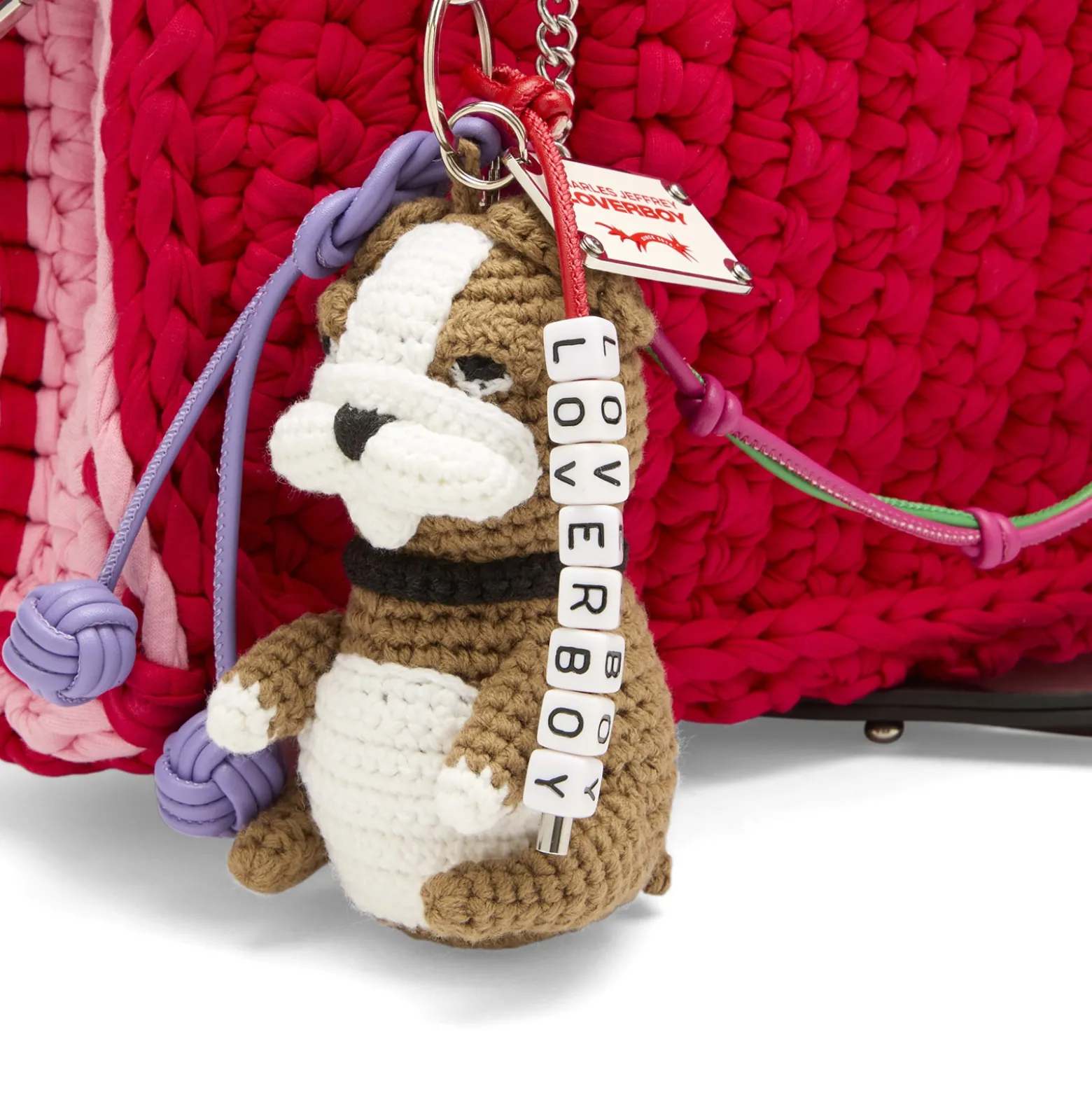 Charles Jeffrey Loverboy Bulldog Charm Bucket Bag