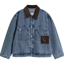 Charles Jeffrey Loverboy Corduroy Collar Denim Jacket