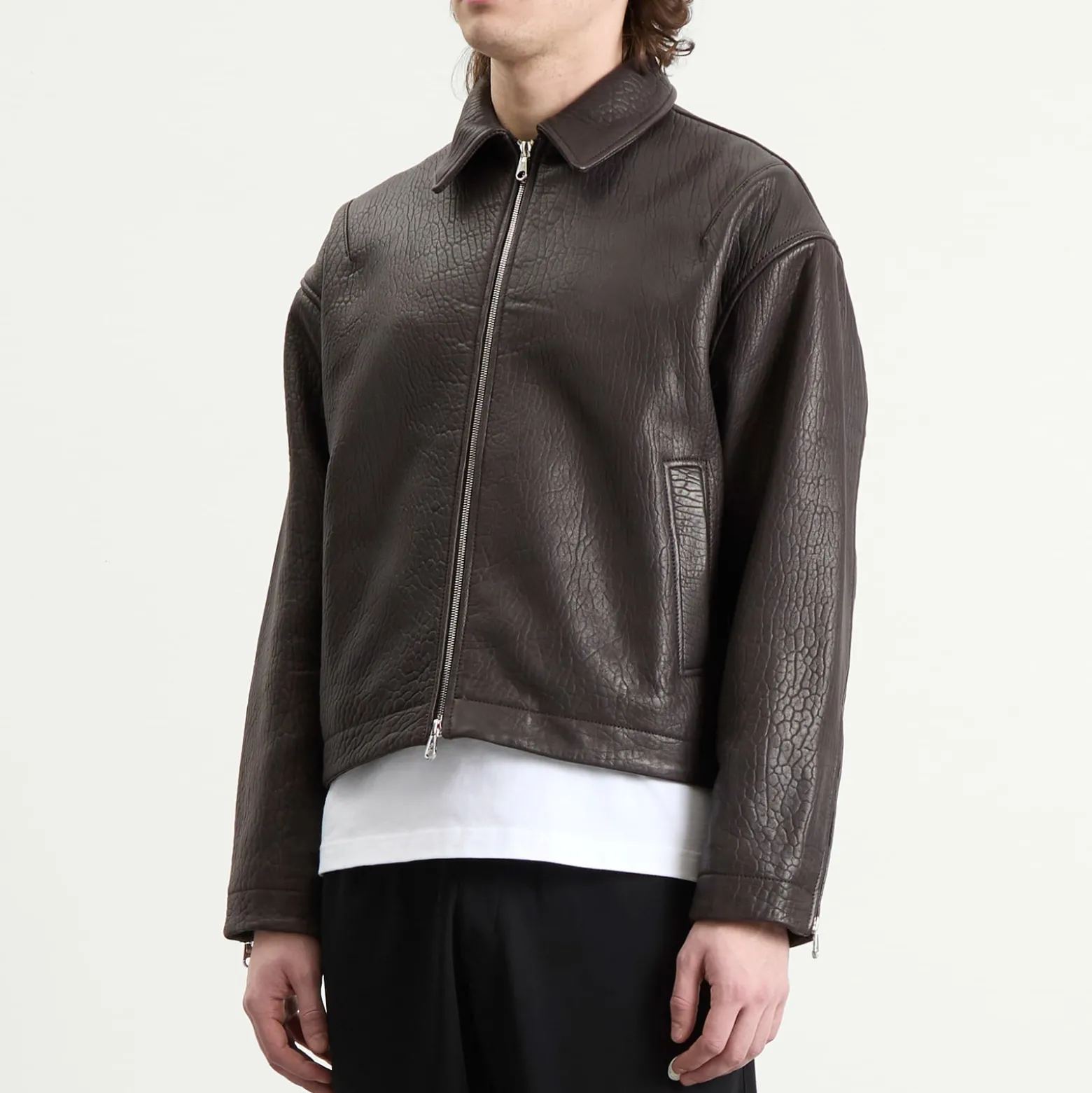 Cole Buxton Shrunken Leather Jacket