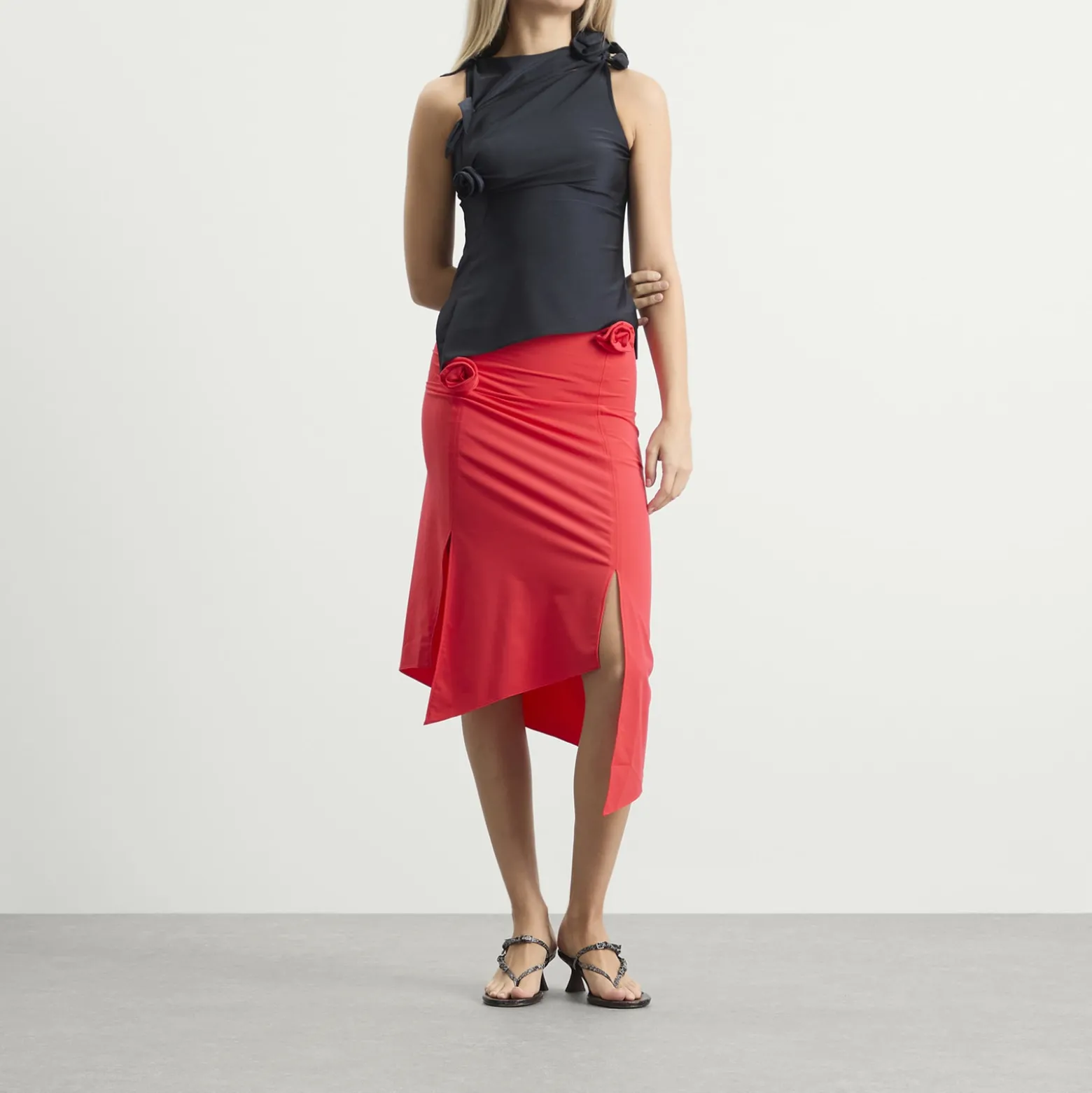 Coperni FLOWER MIDI SKIRT