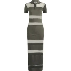 Coperni Striped Sheer Polo Dress
