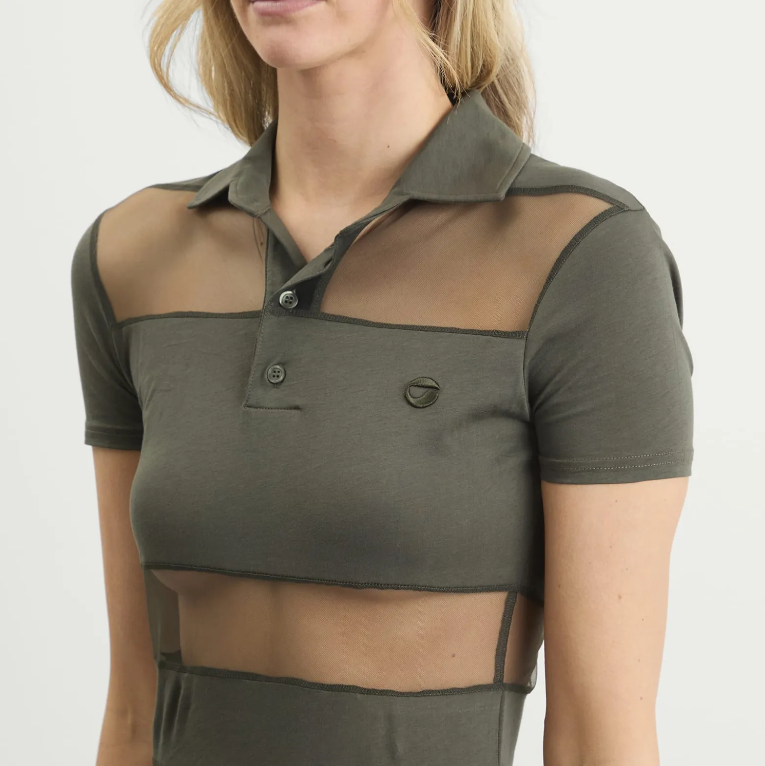 Coperni Striped Sheer Polo Dress