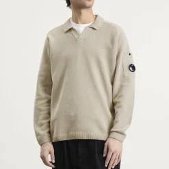 C.P. Company Cotton Chenille Polo Lens Sweater