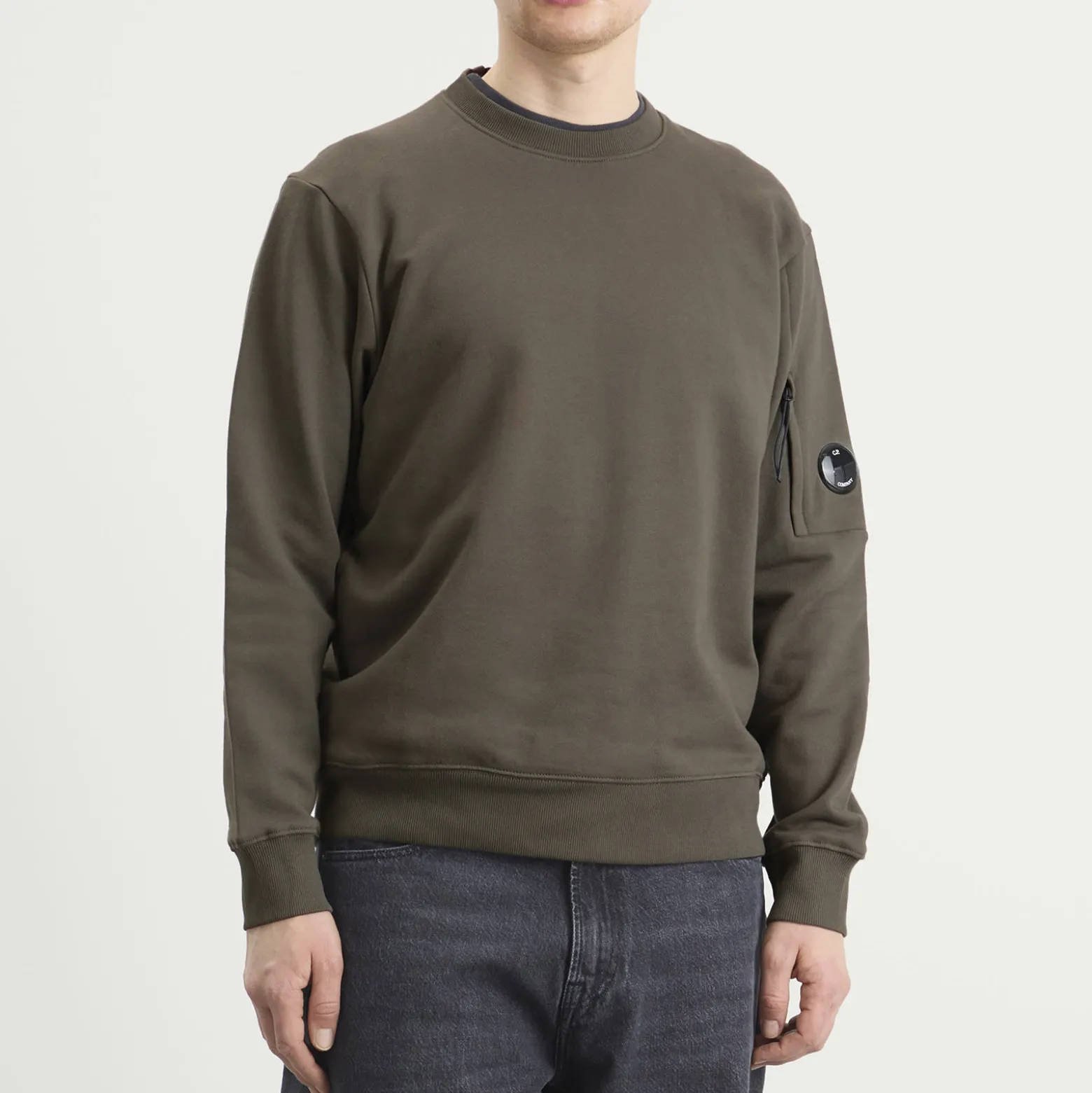 C.P. Company Diagonal Raised Fleece Crewneck Lens Sweatshirt