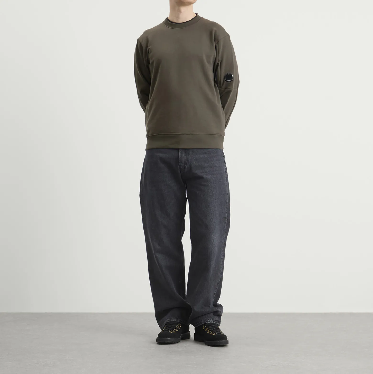 C.P. Company Diagonal Raised Fleece Crewneck Lens Sweatshirt