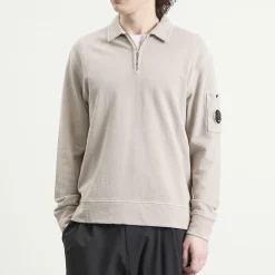 C.P. Company Malfile Fleece Quarter Zip Collared Sweatshirt