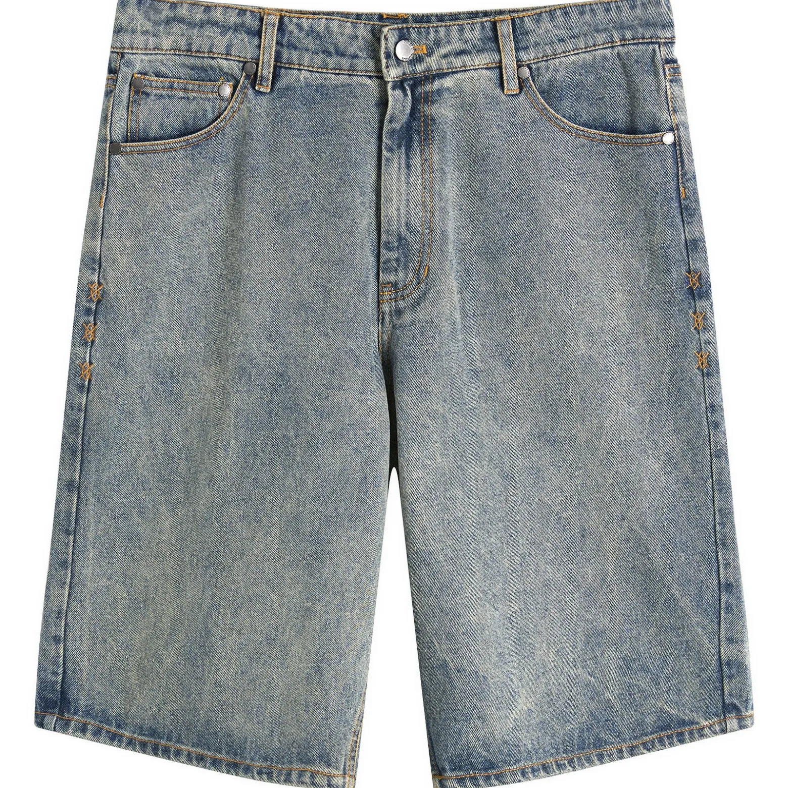 Daily Paper Compact Shield Embroidery Denim Shorts