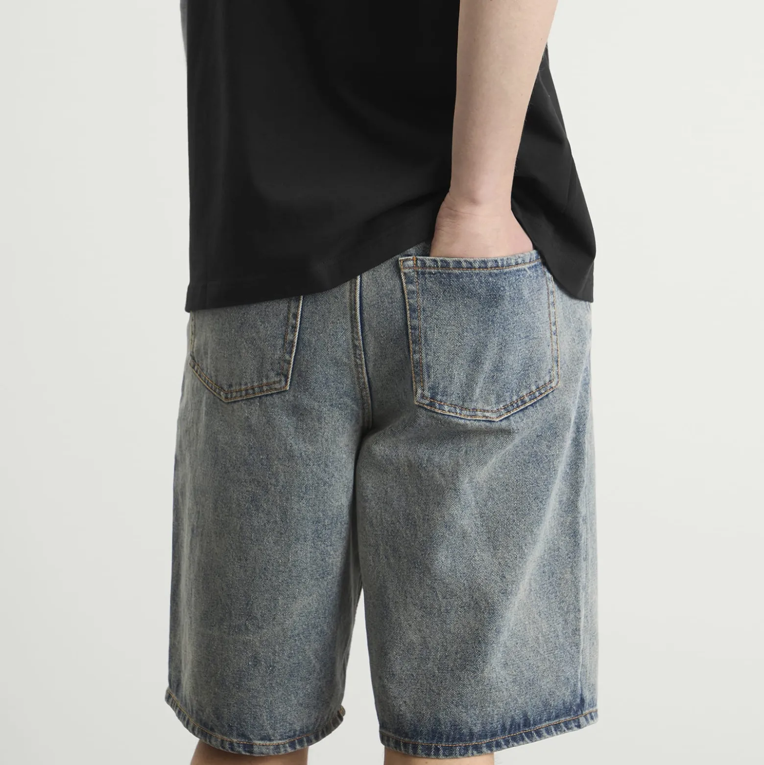Daily Paper Compact Shield Embroidery Denim Shorts