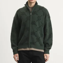 Daily Paper Monogram Knit Zip Cardigan