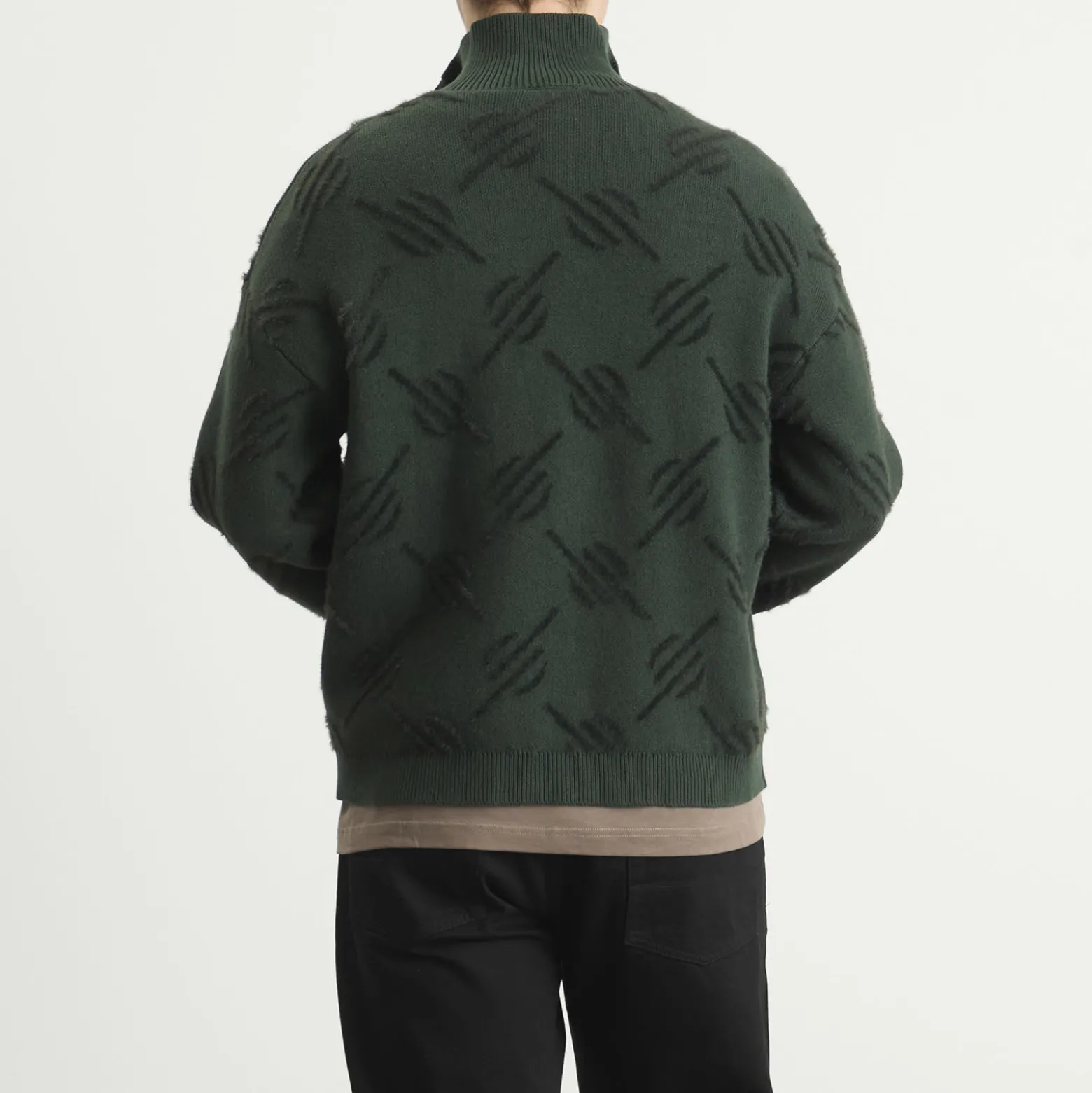 Daily Paper Monogram Knit Zip Cardigan