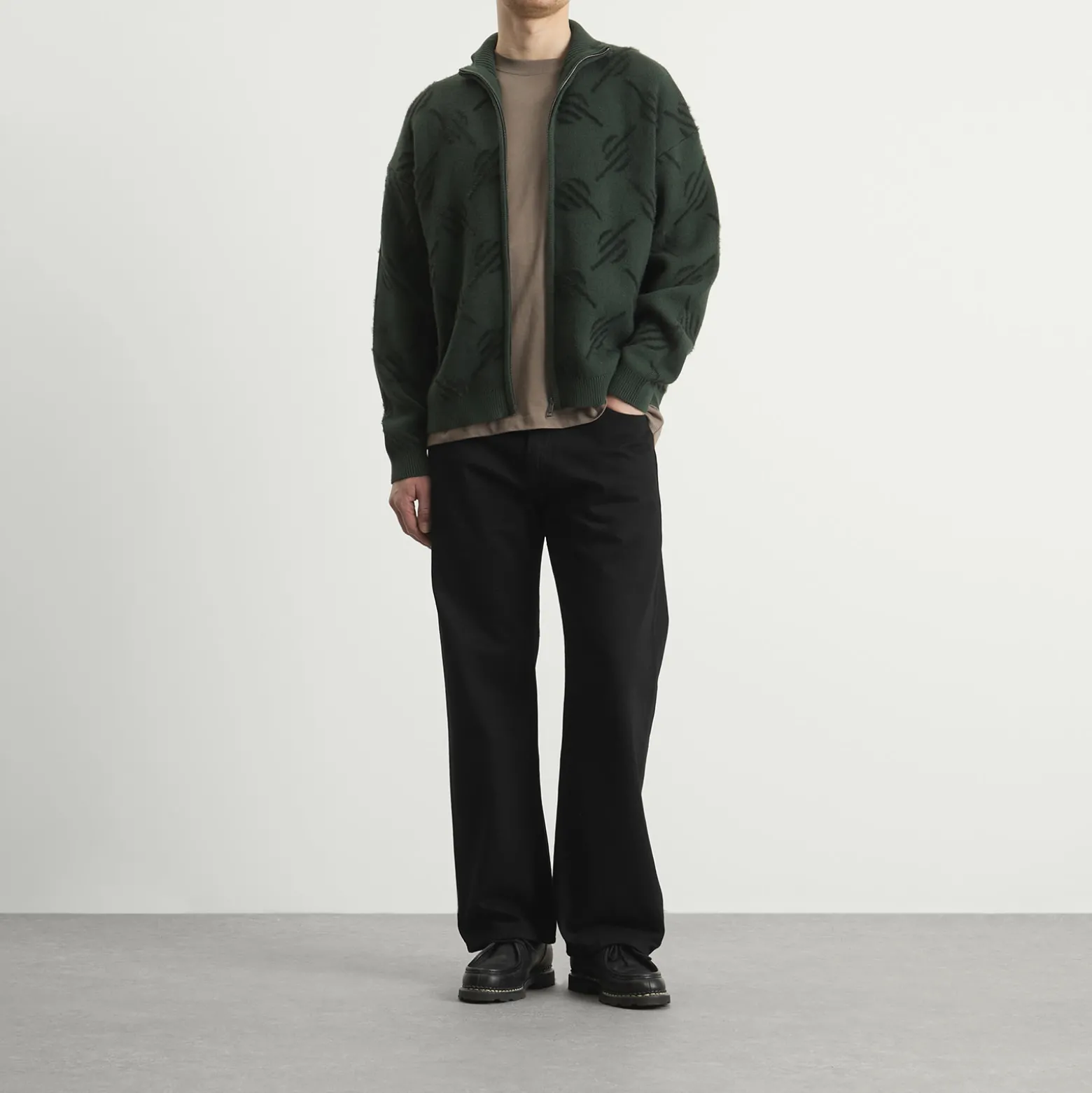 Daily Paper Monogram Knit Zip Cardigan