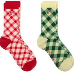 Damson Madder Calf Length 2 Pack Socks