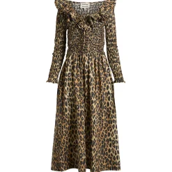 Damson Madder Harper Shirred Midi Dress