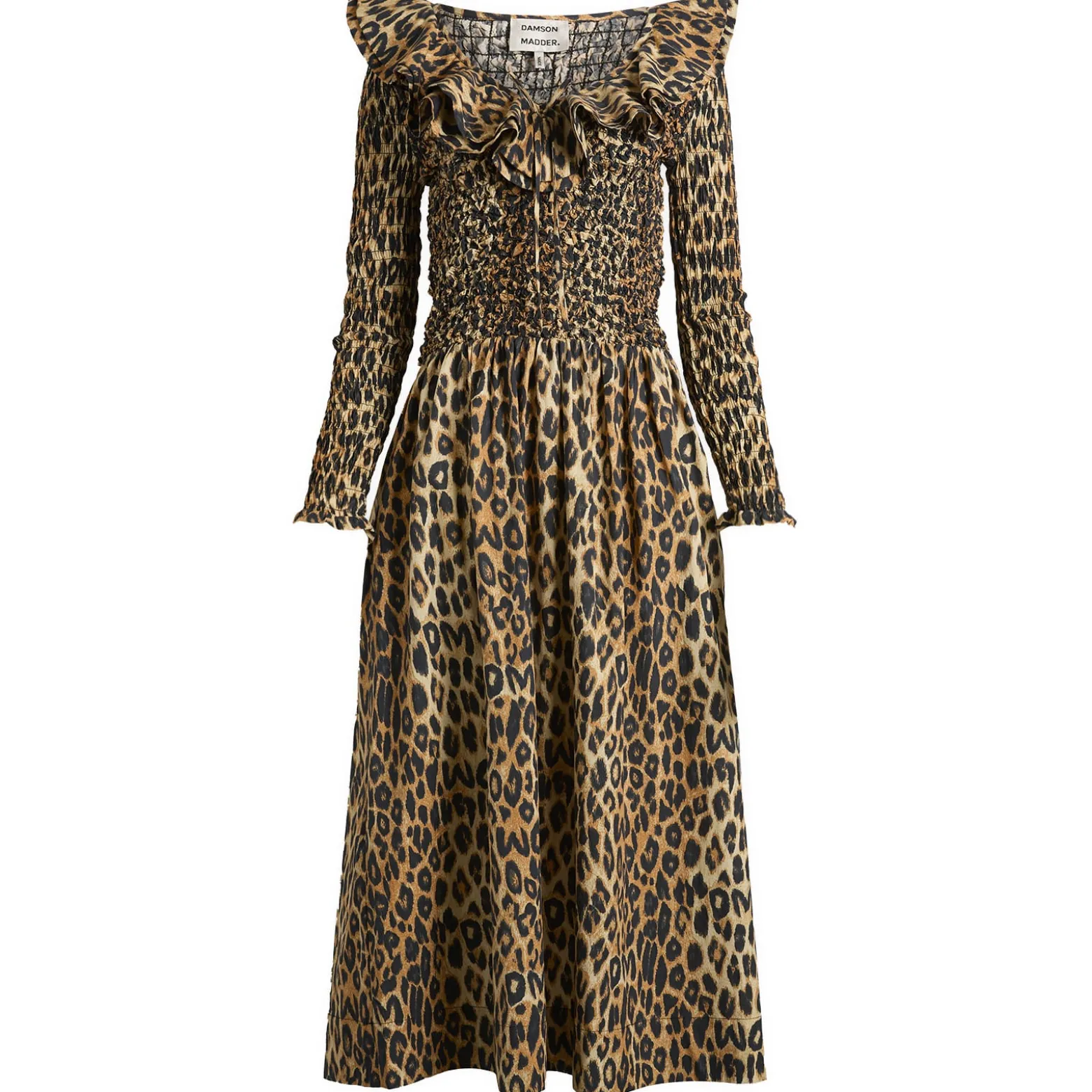 Damson Madder Harper Shirred Midi Dress