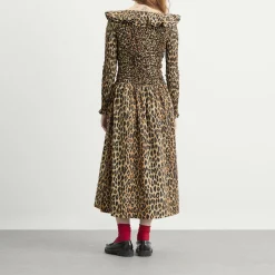 Damson Madder Harper Shirred Midi Dress