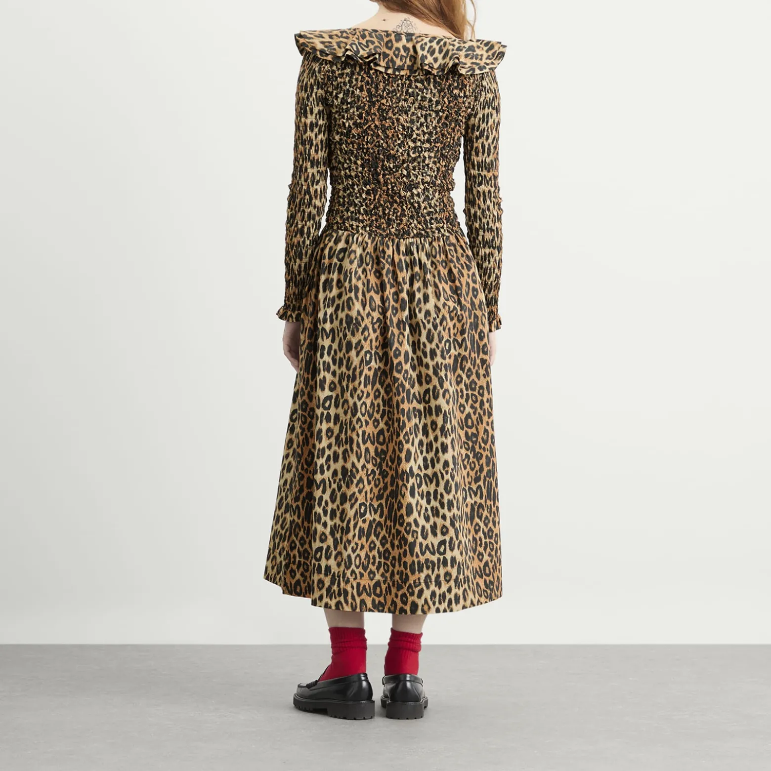 Damson Madder Harper Shirred Midi Dress