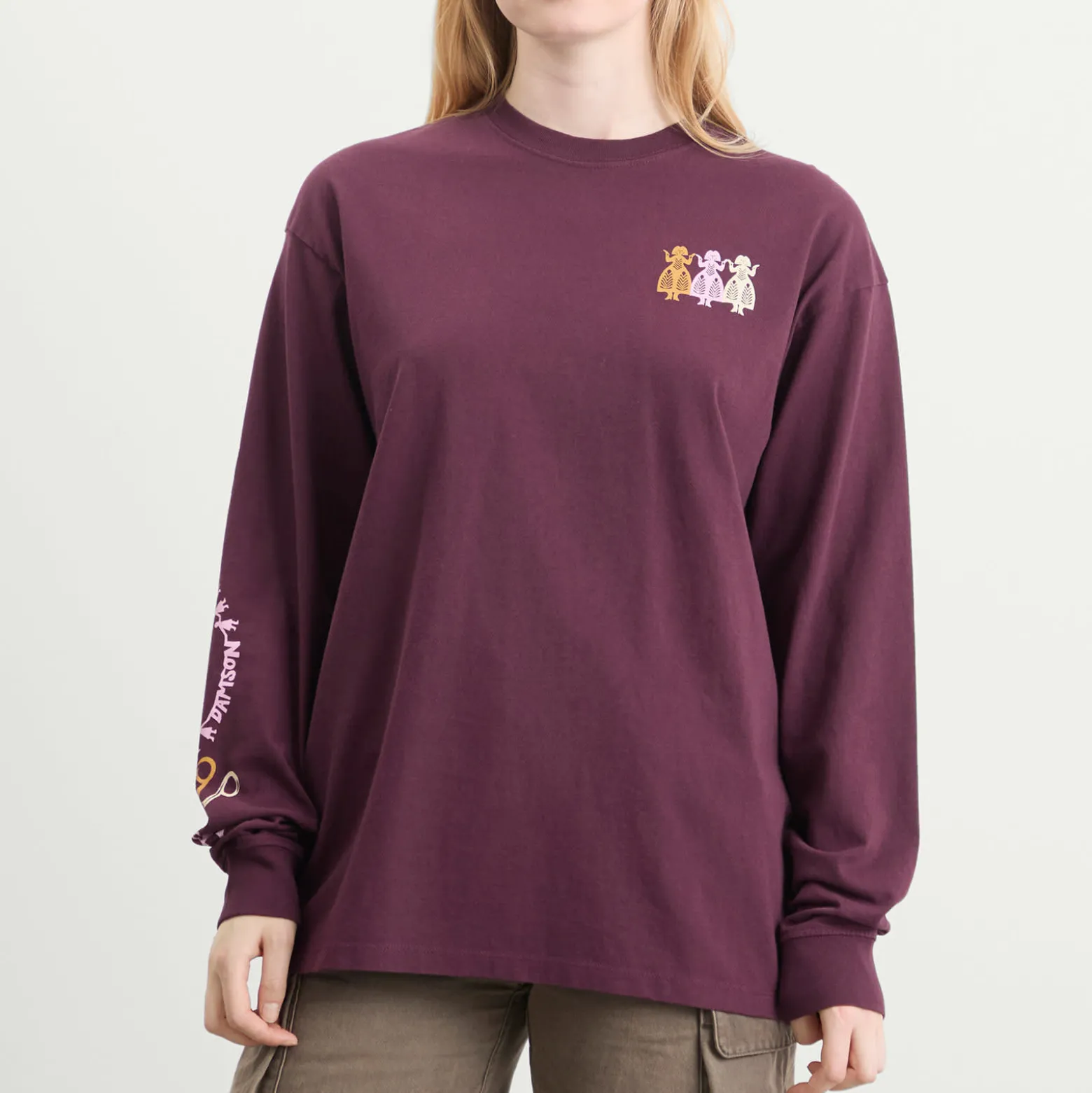 Damson Madder Paper Cut Gals Long Sleeve T-Shirt