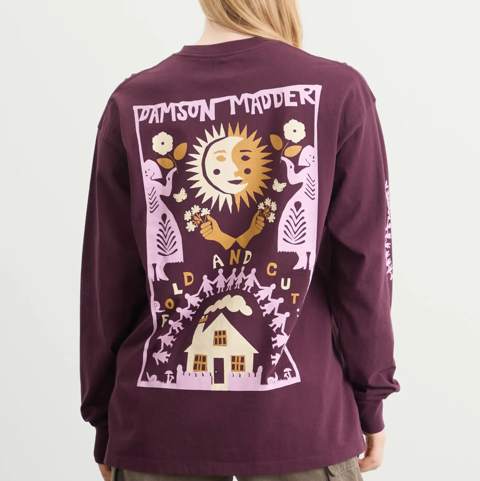Damson Madder Paper Cut Gals Long Sleeve T-Shirt
