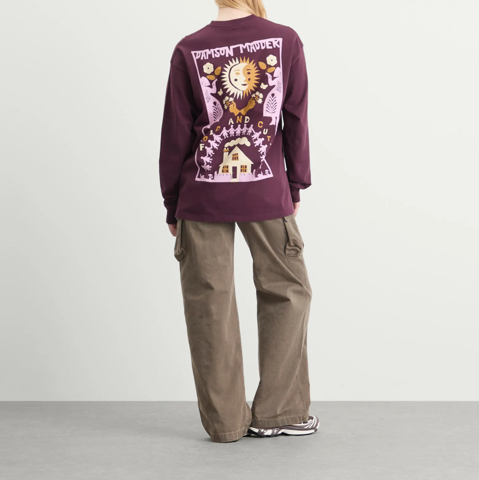 Damson Madder Paper Cut Gals Long Sleeve T-Shirt