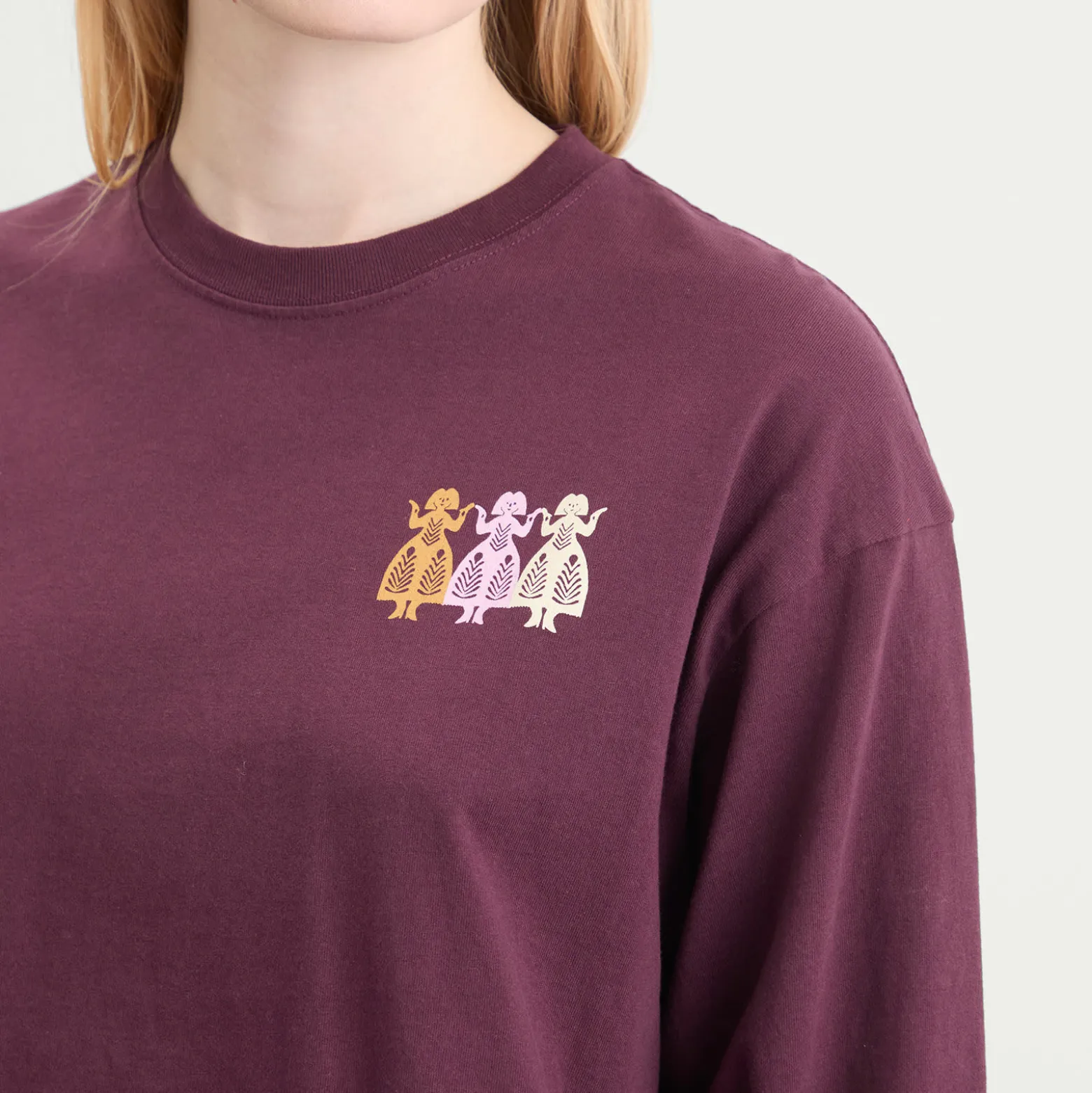 Damson Madder Paper Cut Gals Long Sleeve T-Shirt
