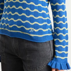 Damson Madder Silvia Cotton Merino Blend Polo Jumper