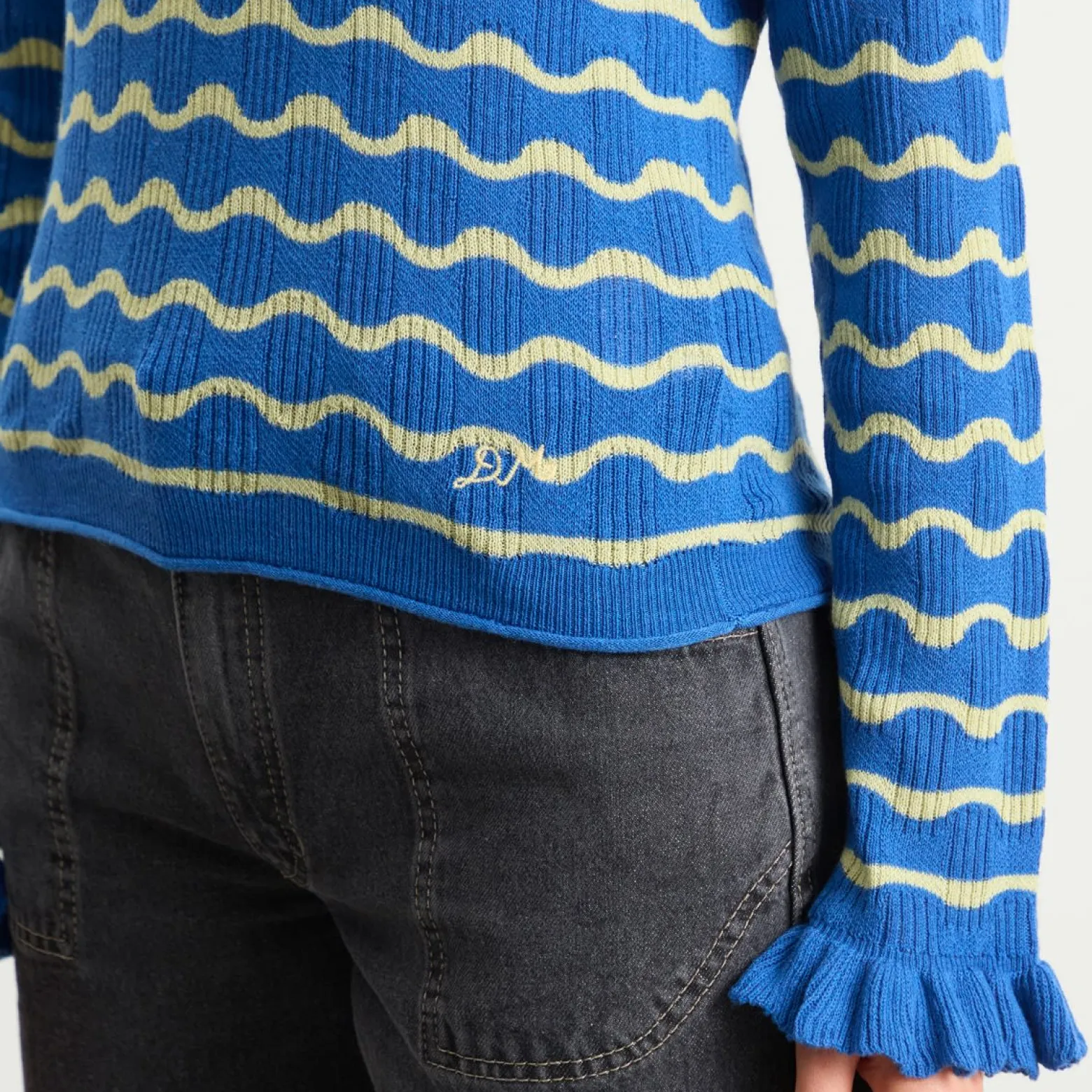 Damson Madder Silvia Cotton Merino Blend Polo Jumper