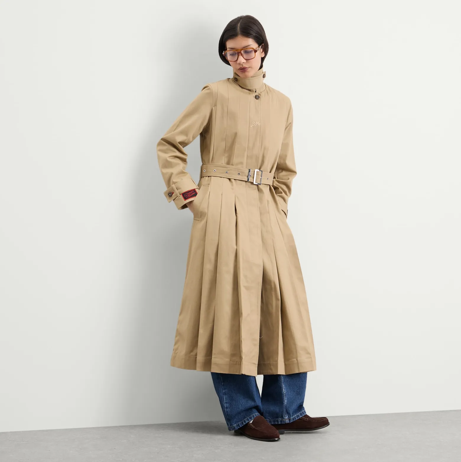 Damson Madder Sofia Pleated Trench Coat