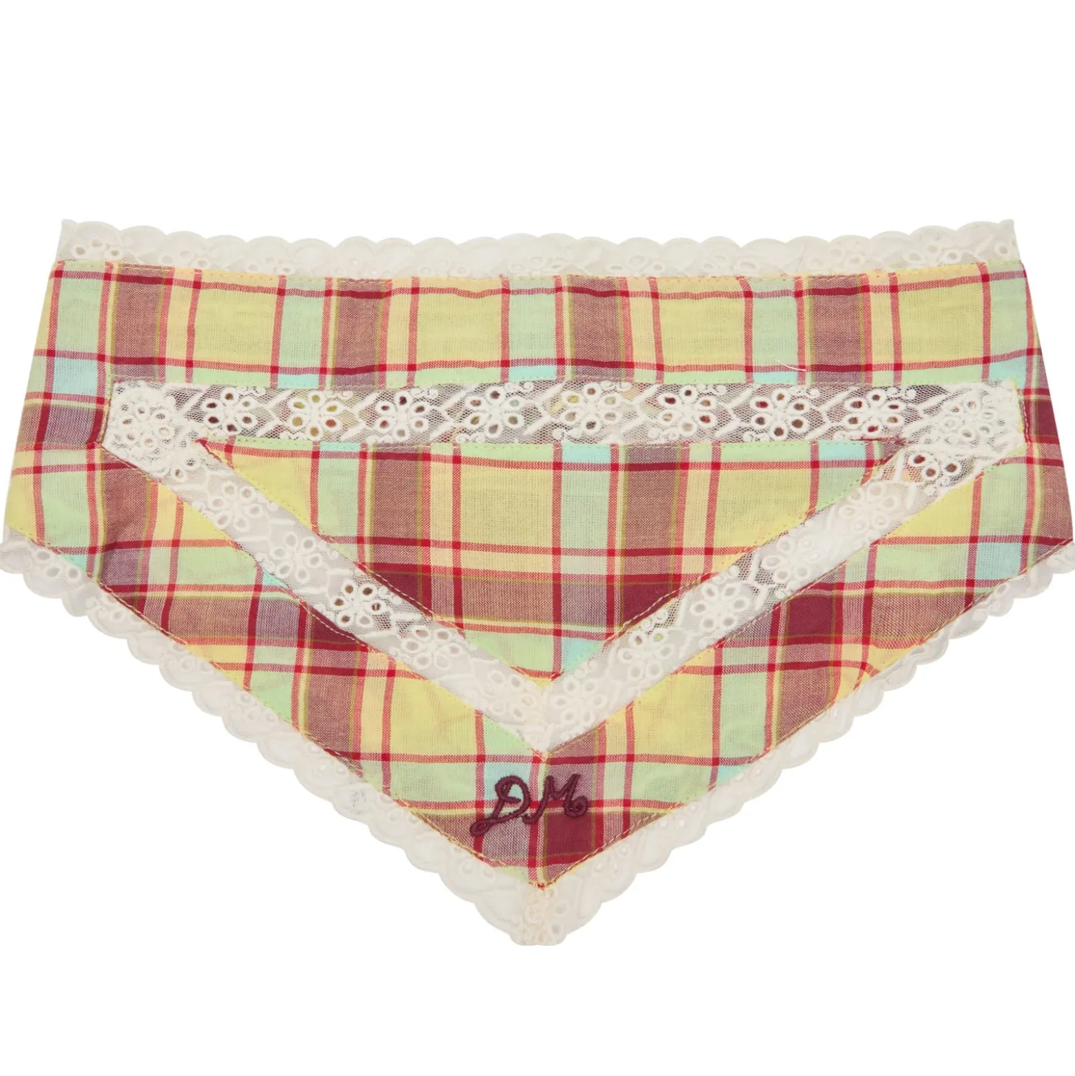 Damson Madder Triangle Headscarf With Lace Detail