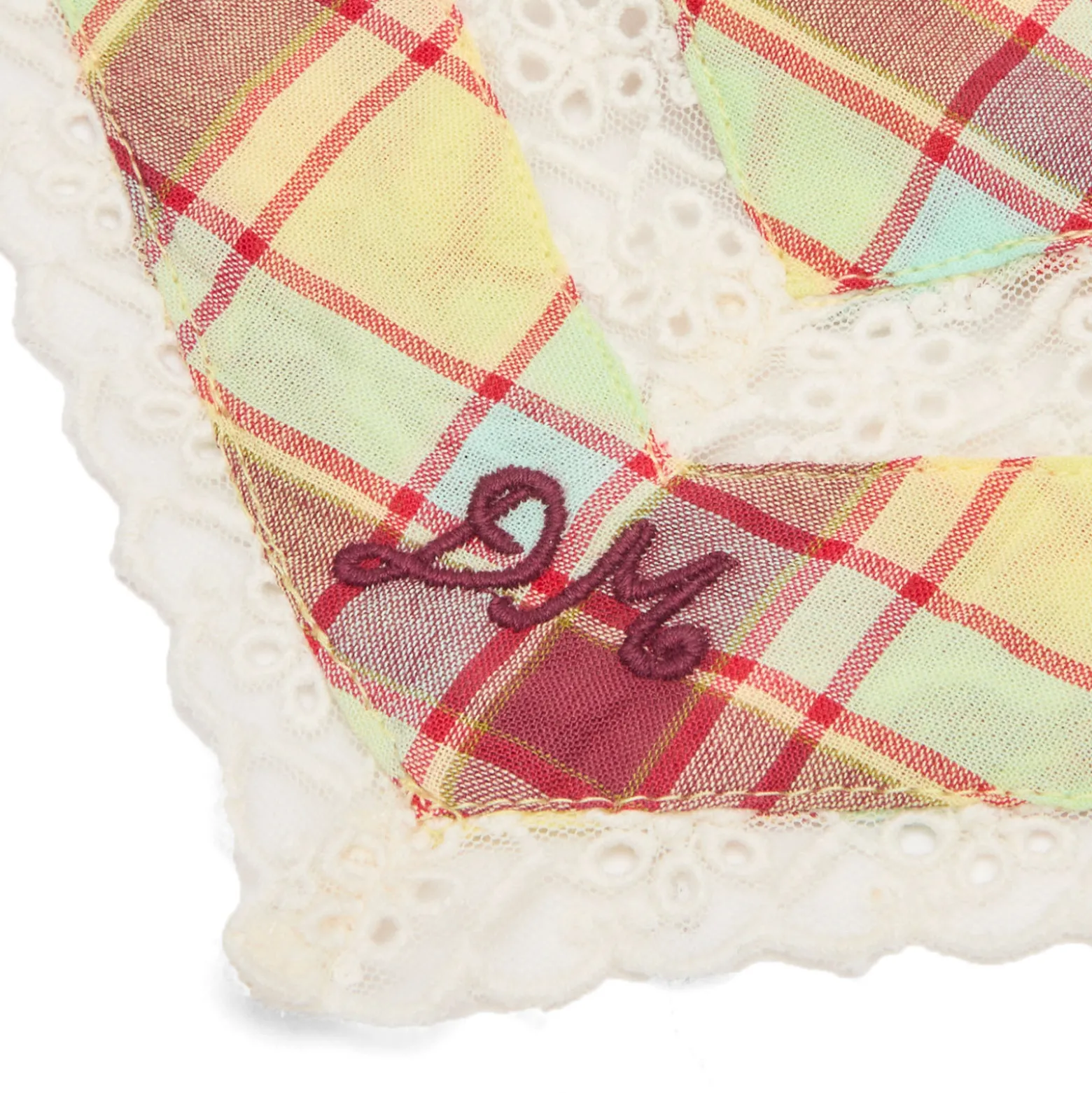 Damson Madder Triangle Headscarf With Lace Detail