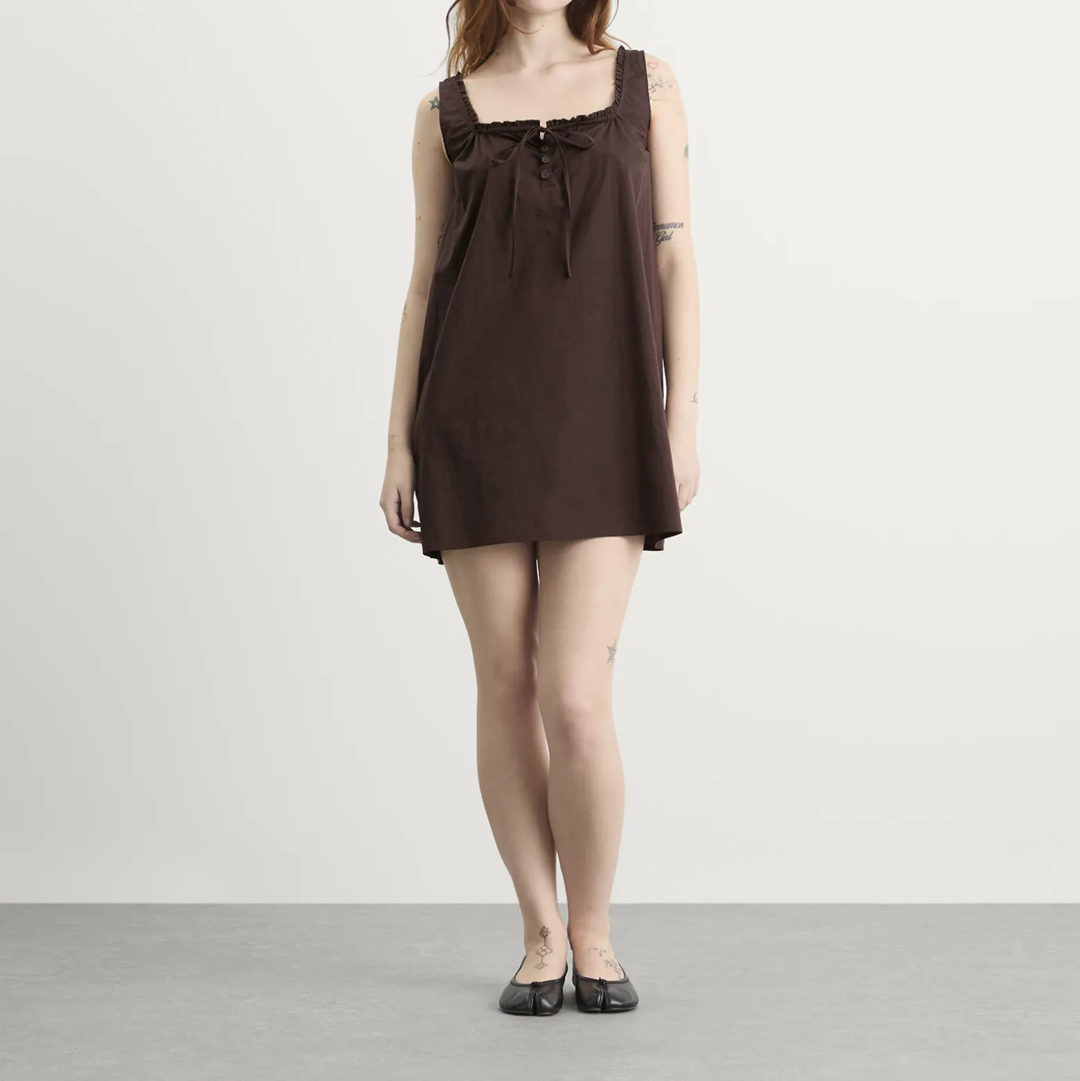 Deiji Studios Button Frill Mini Dress