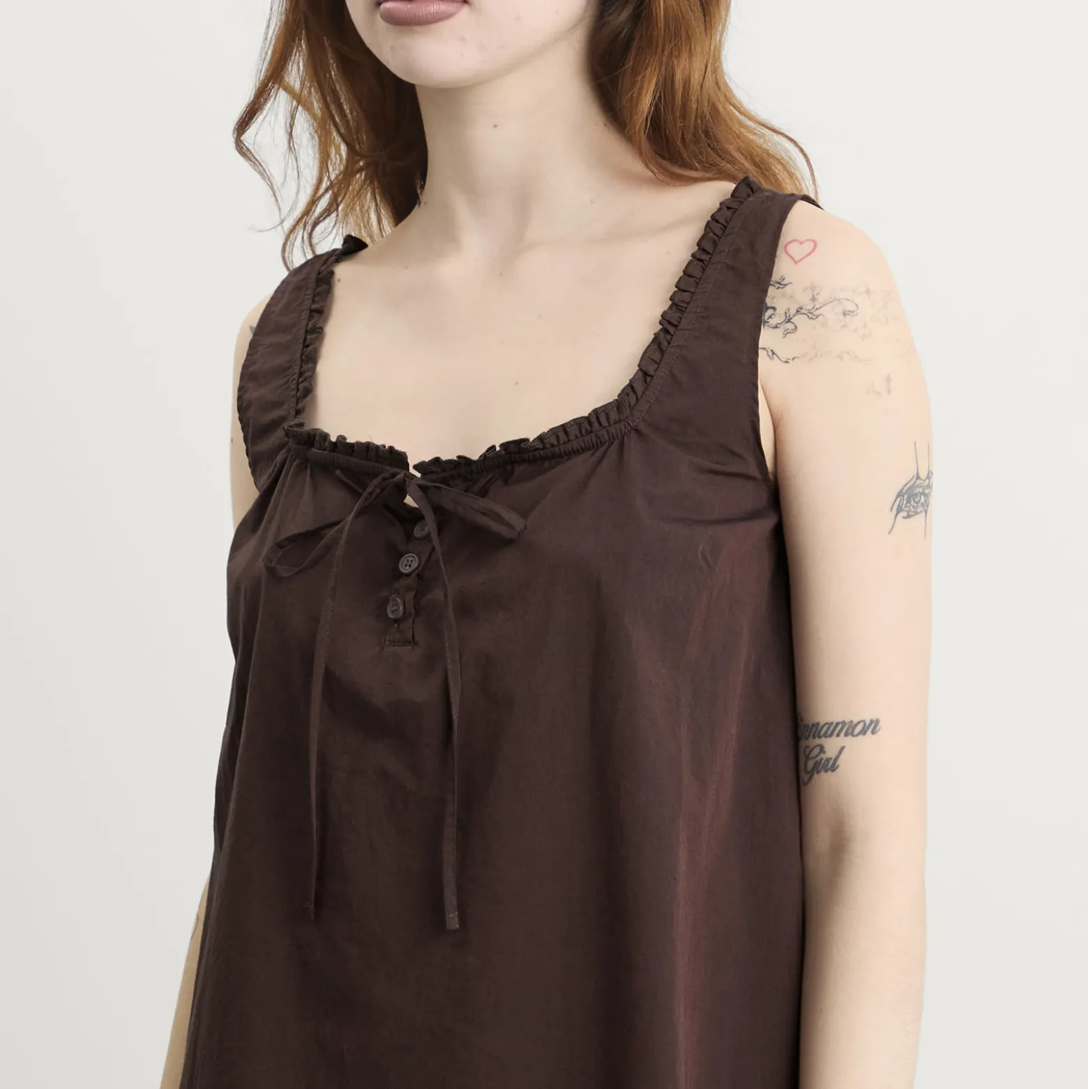 Deiji Studios Button Frill Mini Dress