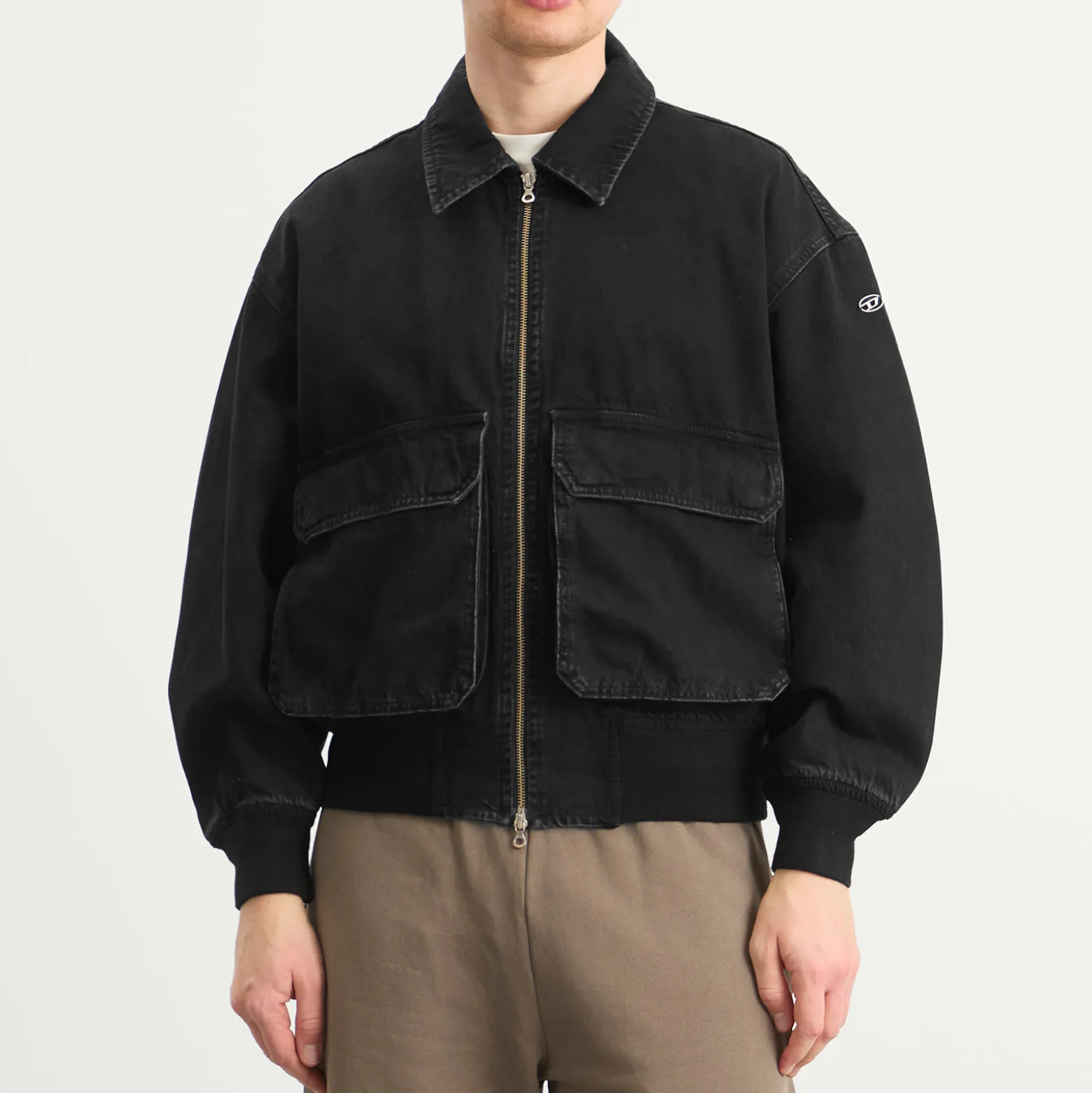 Diesel Kurz Denim Bomber Jacket